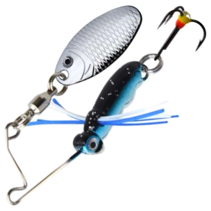 Patriot Big Buggy Spinnerbait 12g, väri 01: musta selkä, sininen kylki, siniset jalat ja hopeinen lapa
