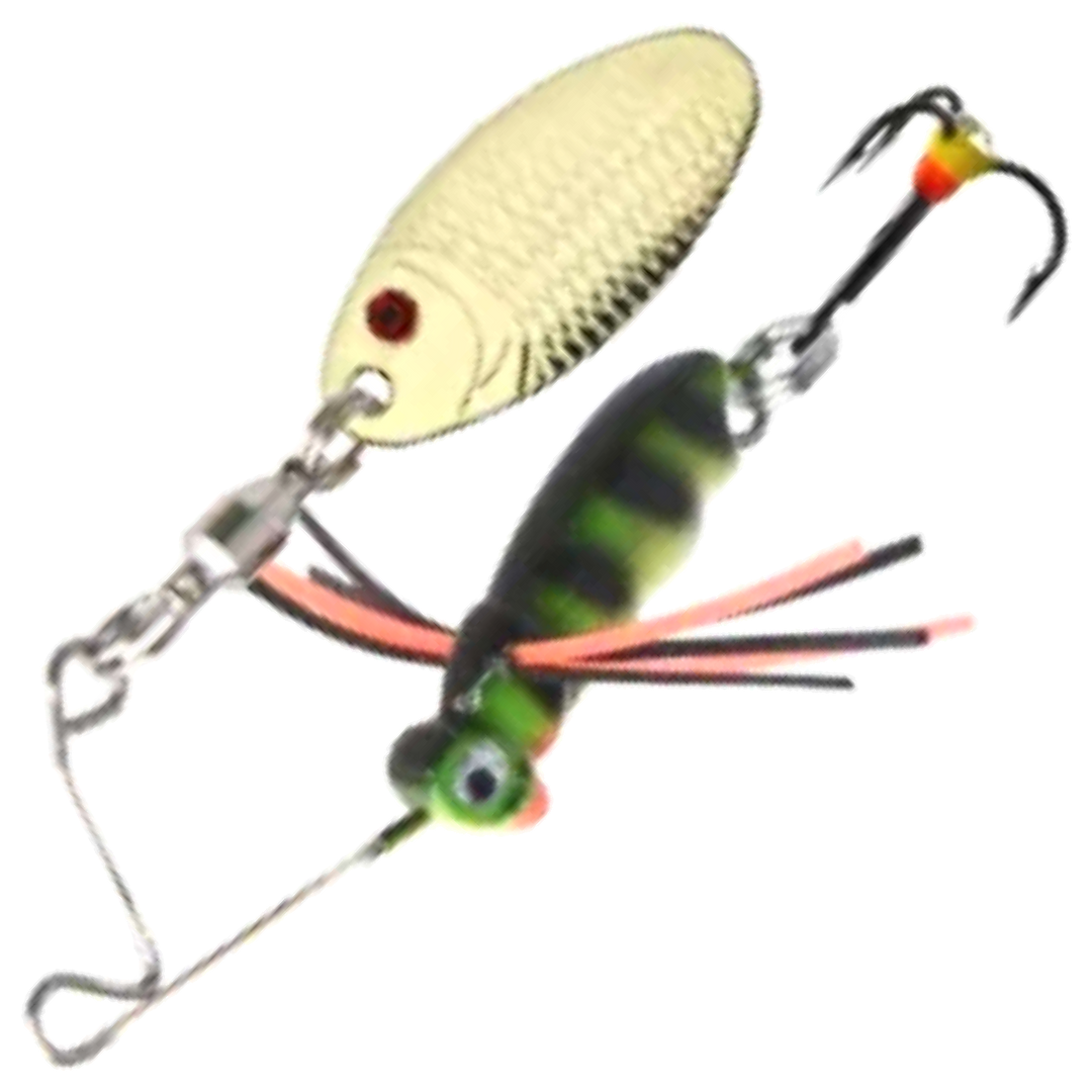 Patriot Big Buggy Spinnerbait 12g, väri 03: vihreä runko, mustat raidat, punaiset jalat ja kultainen lapa