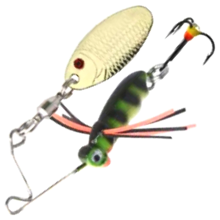 Patriot Big Buggy Spinnerbait 12g, väri 03: vihreä runko, mustat raidat, punaiset jalat ja kultainen lapa