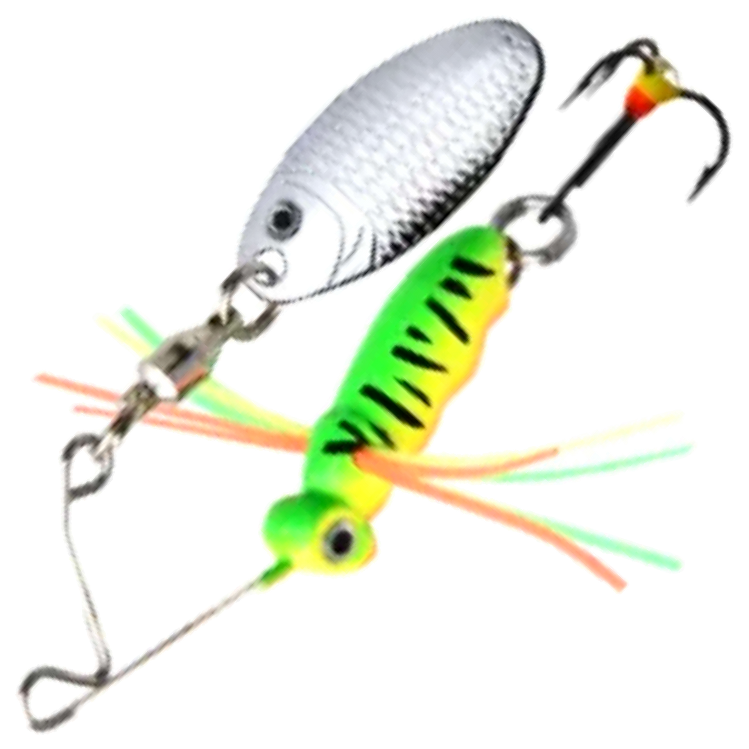 Patriot Big Buggy Spinnerbait 12g, väri 04: keltavihreä runko, mustat raidat ja hopeinen lapa
