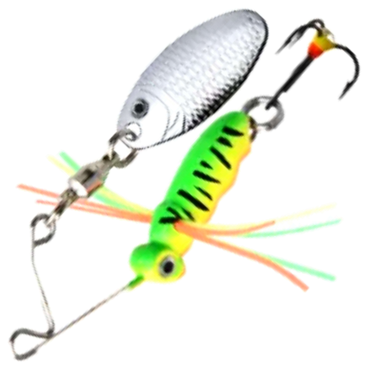 Patriot Big Buggy Spinnerbait 12g, väri 04: keltavihreä runko, mustat raidat ja hopeinen lapa