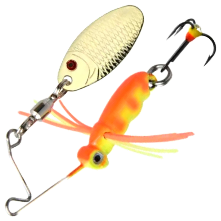 Patriot Big Buggy Spinnerbait 12g, väri 05: oranssi runko, keltaiset jalat ja kultainen lapa