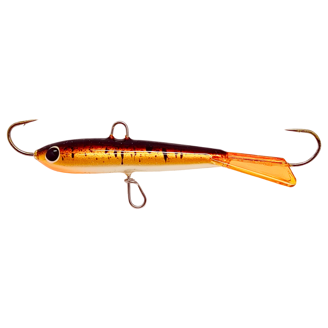 Pilkkipaja Kapten Levypyrstö Tasapaino 83mm 21g Metallic kiiski sivulta, pää vasemmalla