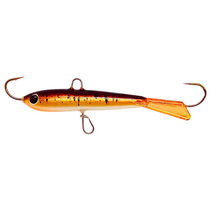 Pilkkipaja Kapten Levypyrstö Tasapaino 83mm 21g Metallic kiiski sivulta, pää vasemmalla