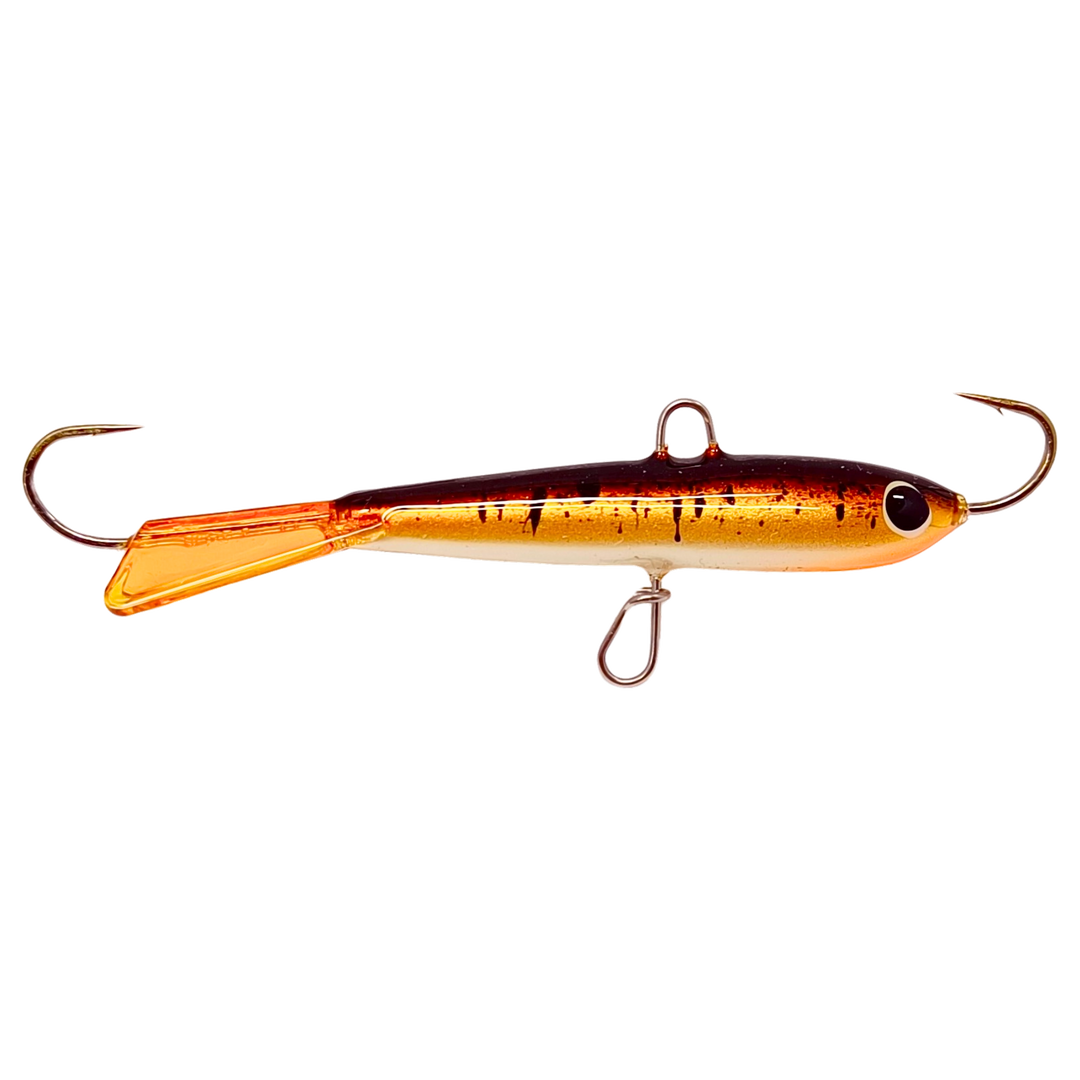 Pilkkipaja Kapten Levypyrstö Tasapaino 83mm 21g Metallic kiiski sivulta, pää oikealla