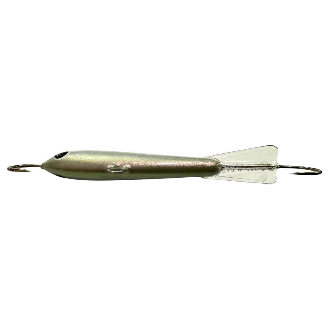 Pilkkipaja Kapten Levypyrstö Tasapaino 83mm 21g Metallic kuore yläpuolelta, pää vasemmalla