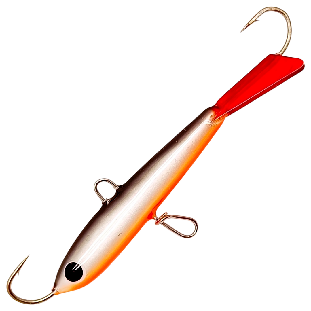 Pilkkipaja Kapten Levypyrstö Tasapaino 83mm 21g, väri OR-MU: tumma selkä, valkoinen kylki, oranssi vatsa