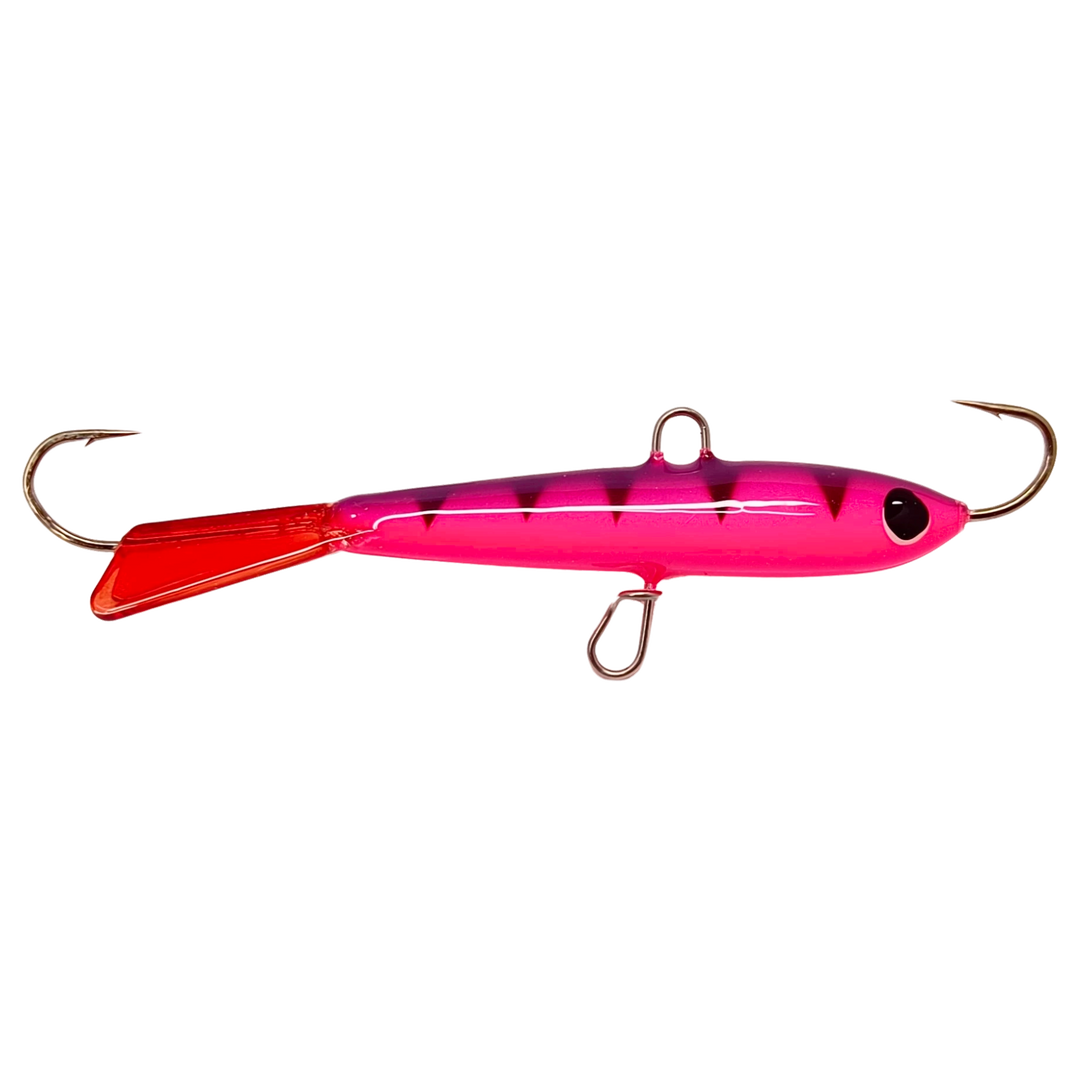 Pilkkipaja Kapten Levypyrstö Tasapaino 83mm 21g Pink Panther sivulta, pää oikealla