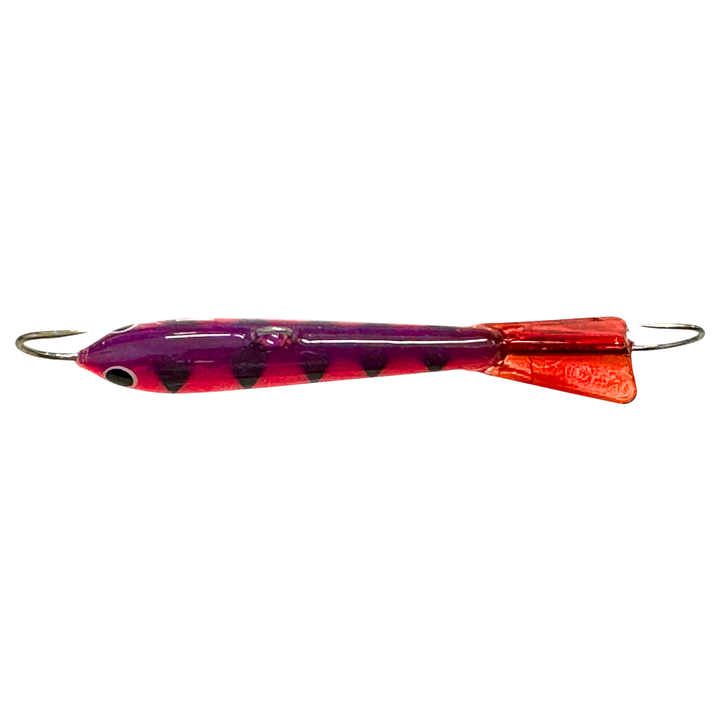 Pilkkipaja Kapten Levypyrstö Tasapaino 83mm 21g Pink Panther yläpuolelta, pää vasemmalla