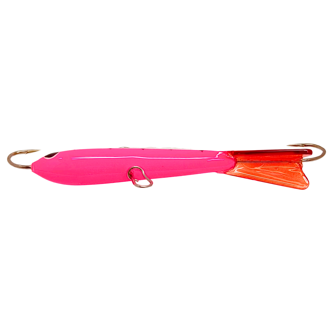 Pilkkipaja Kapten Levypyrstö Tasapaino 83mm 21g Pink Panther alapuolelta, pää vasemmalla