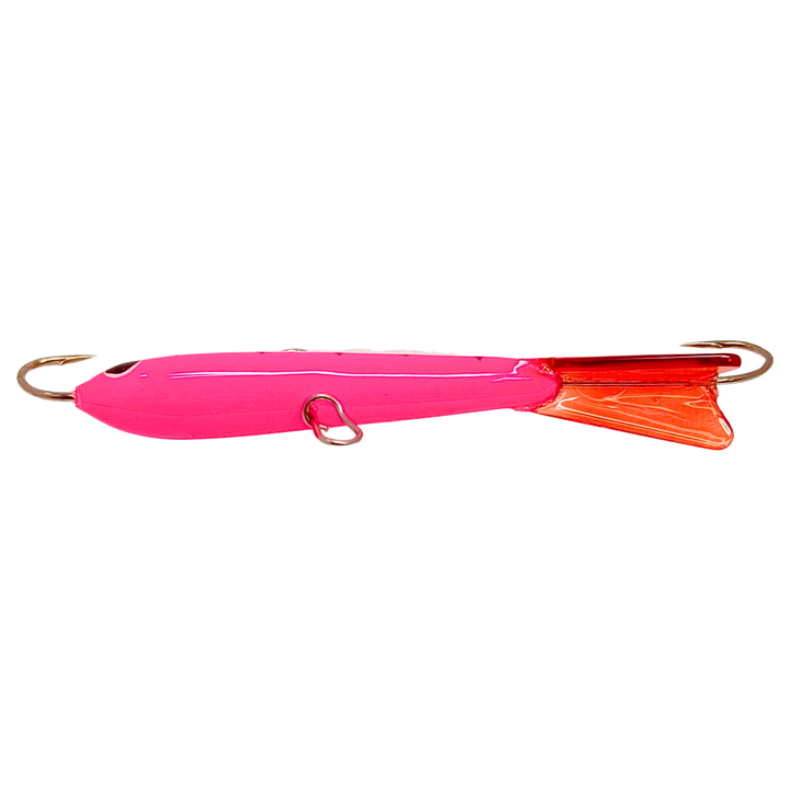 Pilkkipaja Kapten Levypyrstö Tasapaino 83mm 21g Pink Panther alapuolelta, pää vasemmalla