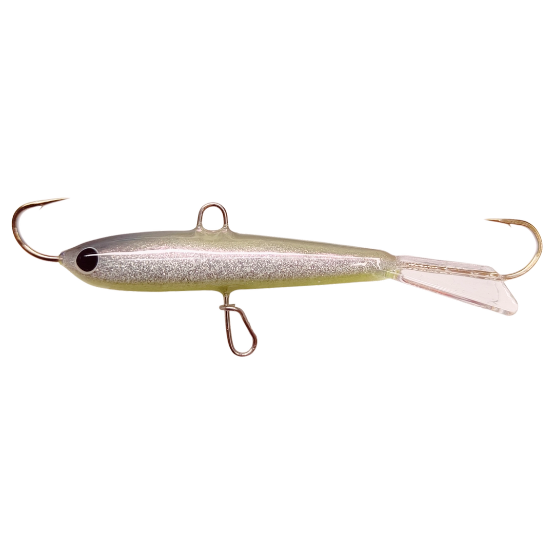 Pilkkipaja Kapten Levypyrstö Tasapaino 83mm 21g Superkuore sivulta, pää vasemmalla