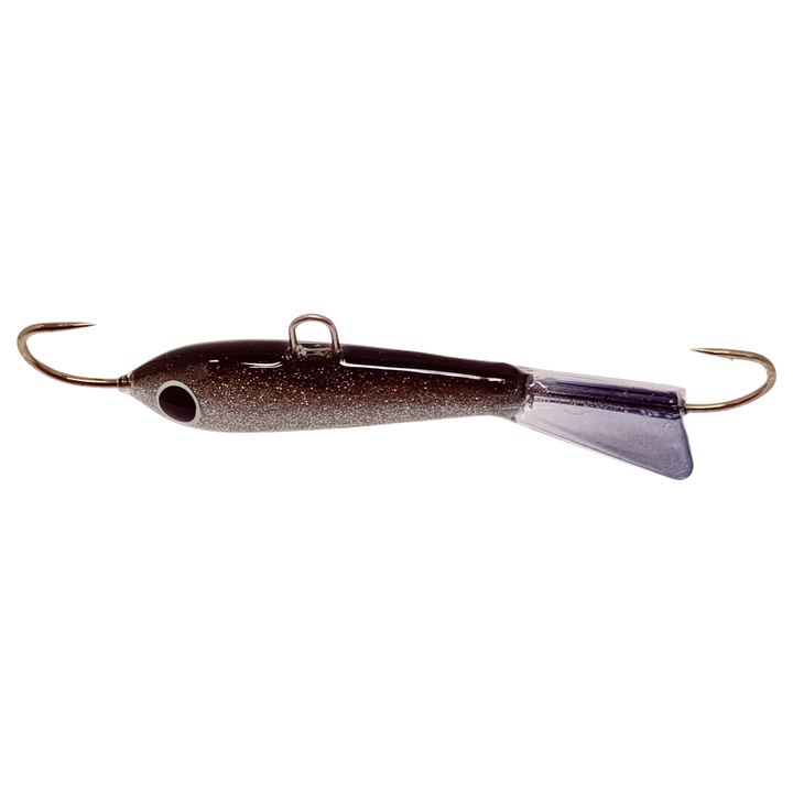 Pilkkipaja Pommi Levypyrstö Tasapaino 78mm 18g Hilemuikku yläpuolelta, pää vasemmalla
