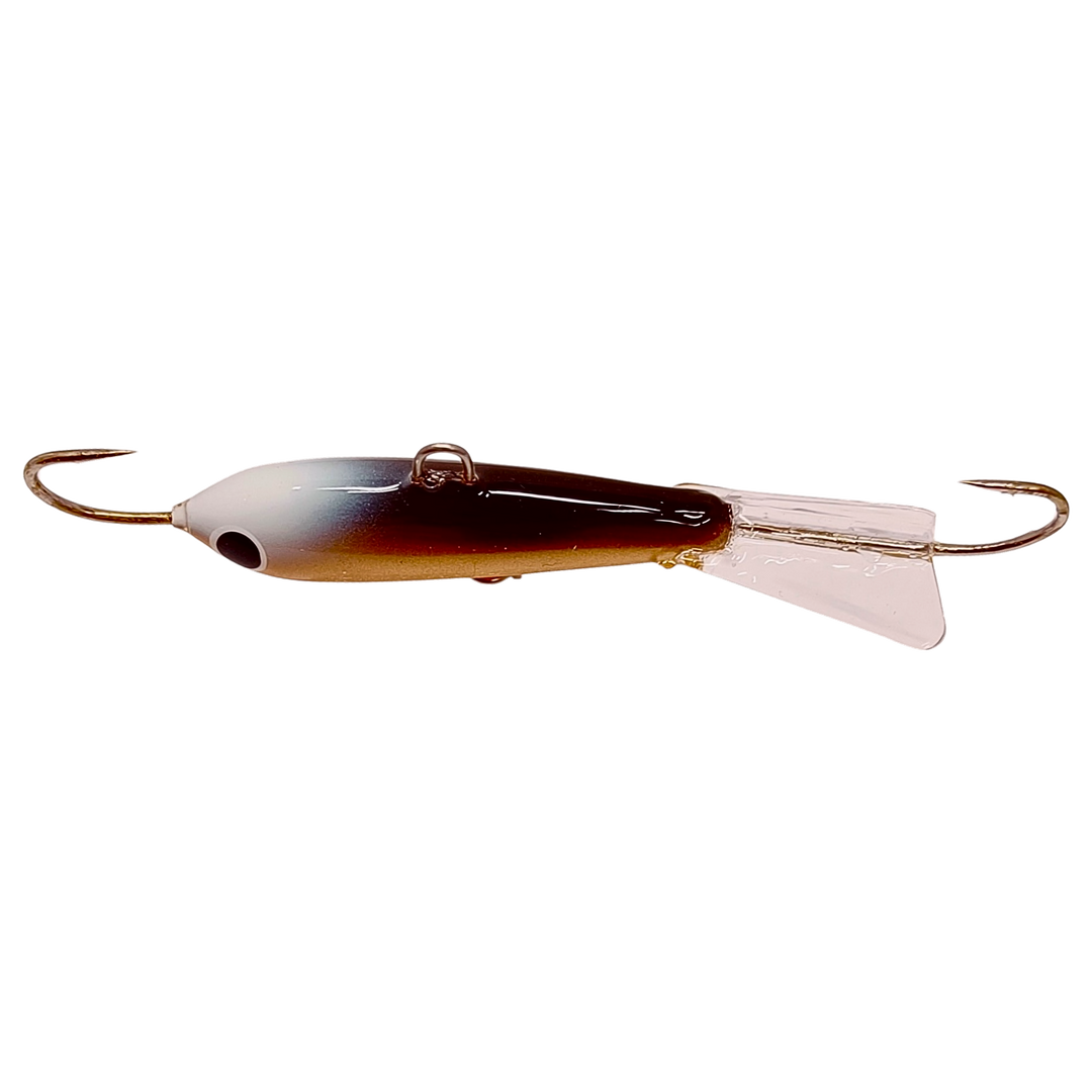 Pilkkipaja Pommi Levypyrstö Tasapaino 78mm 18g Homenokka yläpuolelta, pää vasemmalla