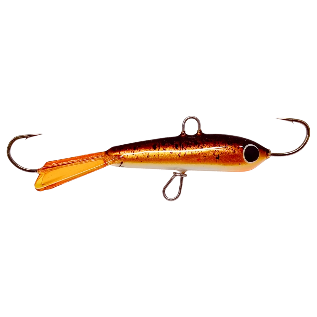 Pilkkipaja Pommi Levypyrstö Tasapaino 78mm 18g Metallic Kiiski sivulta, pää oikealla