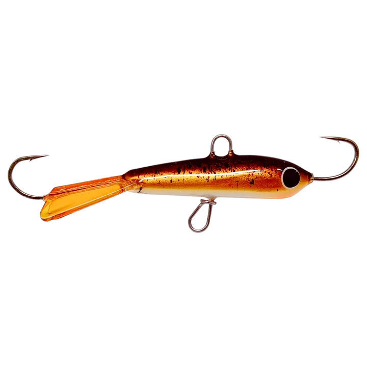 Pilkkipaja Pommi Levypyrstö Tasapaino 78mm 18g Metallic Kiiski sivulta, pää oikealla