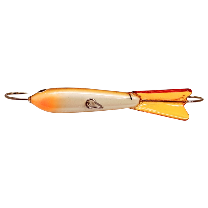 Pilkkipaja Pommi Levypyrstö Tasapaino 78mm 18g Metallic Kiiski alapuolelta, pää vasemmalla