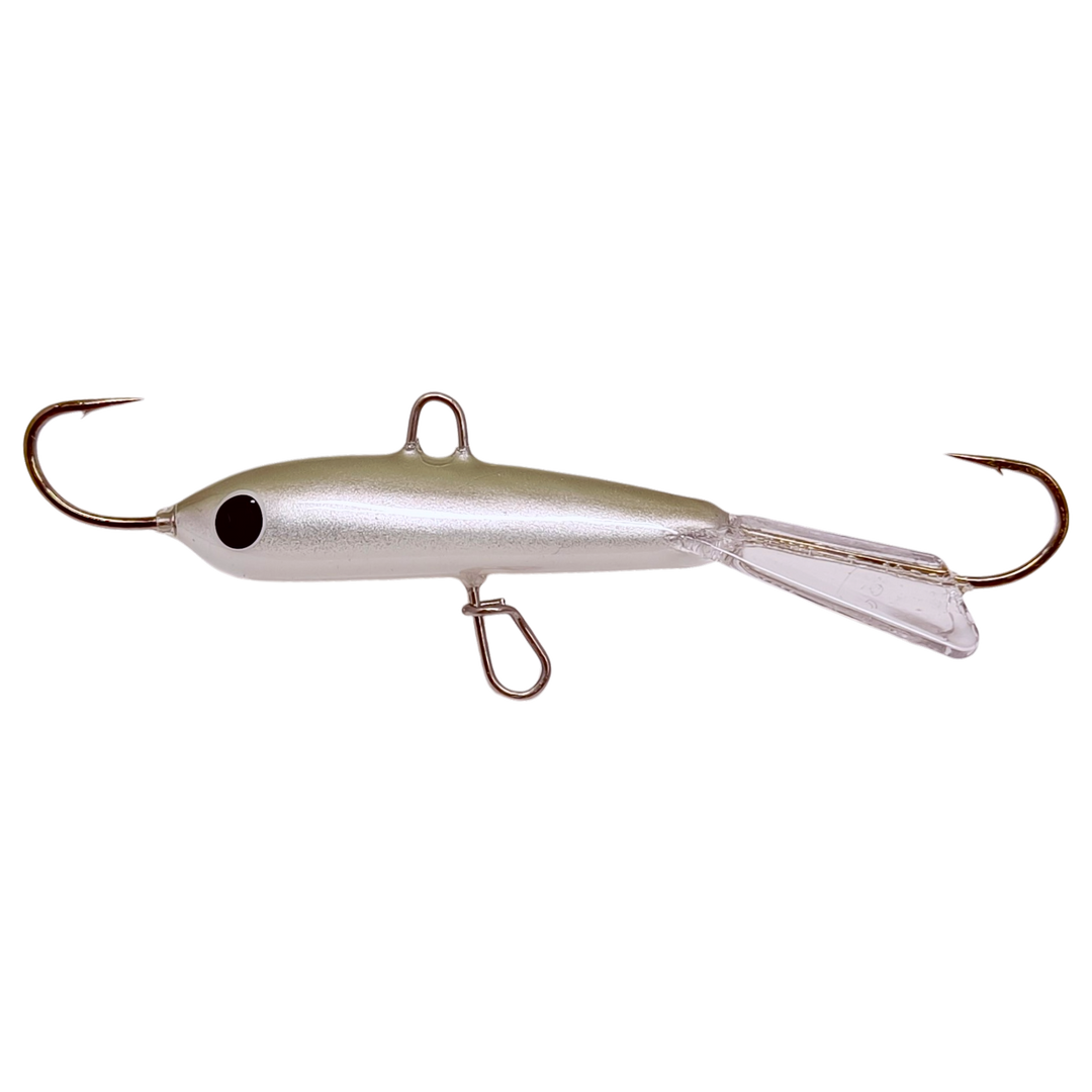 Pilkkipaja Pommi Levypyrstö Tasapaino 78mm 18g Metallic kuore sivulta, pää vasemmalla