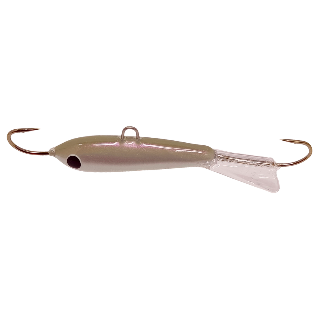 Pilkkipaja Pommi Levypyrstö Tasapaino 78mm 18g Metallic kuore yläpuolelta, pää vasemmalla