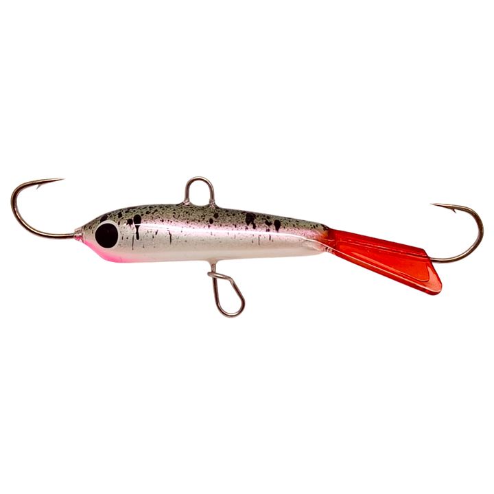 Pilkkipaja Pommi Levypyrstö Tasapaino 78mm 18g Suhjusade sivulta, pää vasemmalla