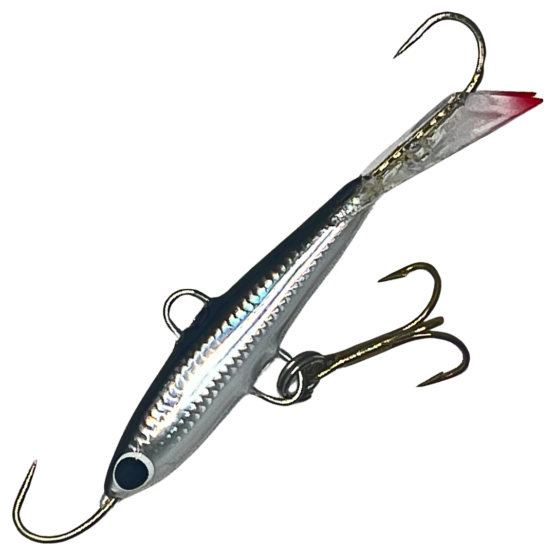 PP-Lures Lyijy7 Tasapainopilkki 10g 70mm, väri 002: musta selkä, hopeinen kylki