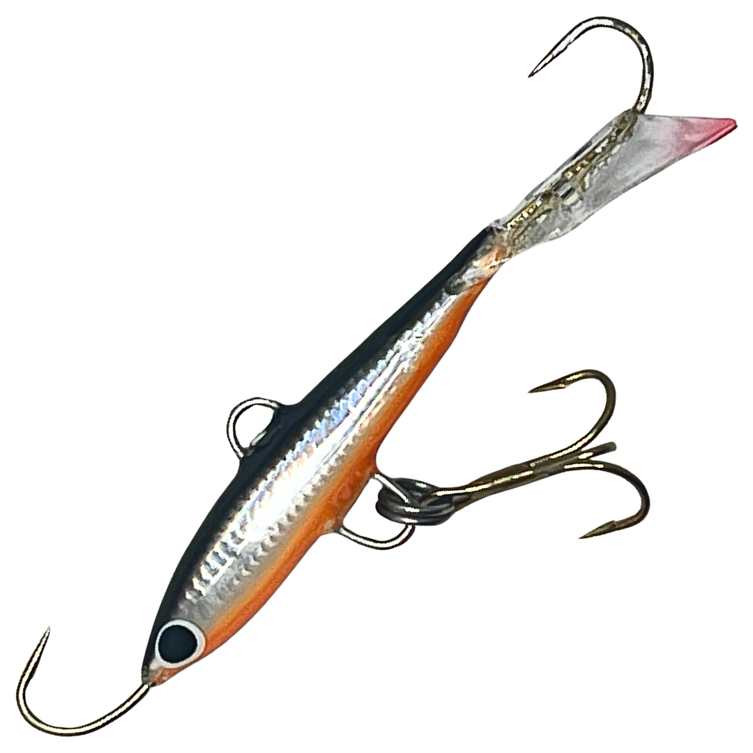 PP-Lures Lyijy7 Tasapainopilkki 10g 70mm, väri 008: musta selkä, hopeinen kylki, oranssi vatsa