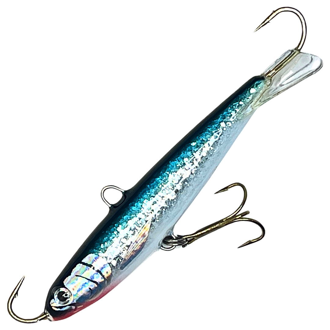PP-Lures Noutaja kevennetty Tasapainopilkki 20g 100mm, väri 002: musta selkä, sininen kimalteinen kylki
