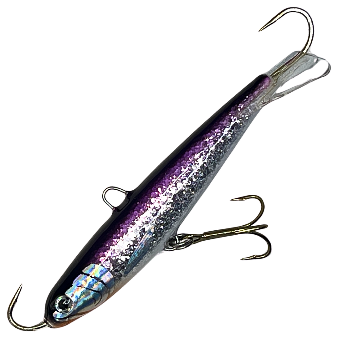 PP-Lures Noutaja kevennetty Tasapainopilkki 20g 100mm, väri 003: musta selkä, violetti kimalteinen kylki