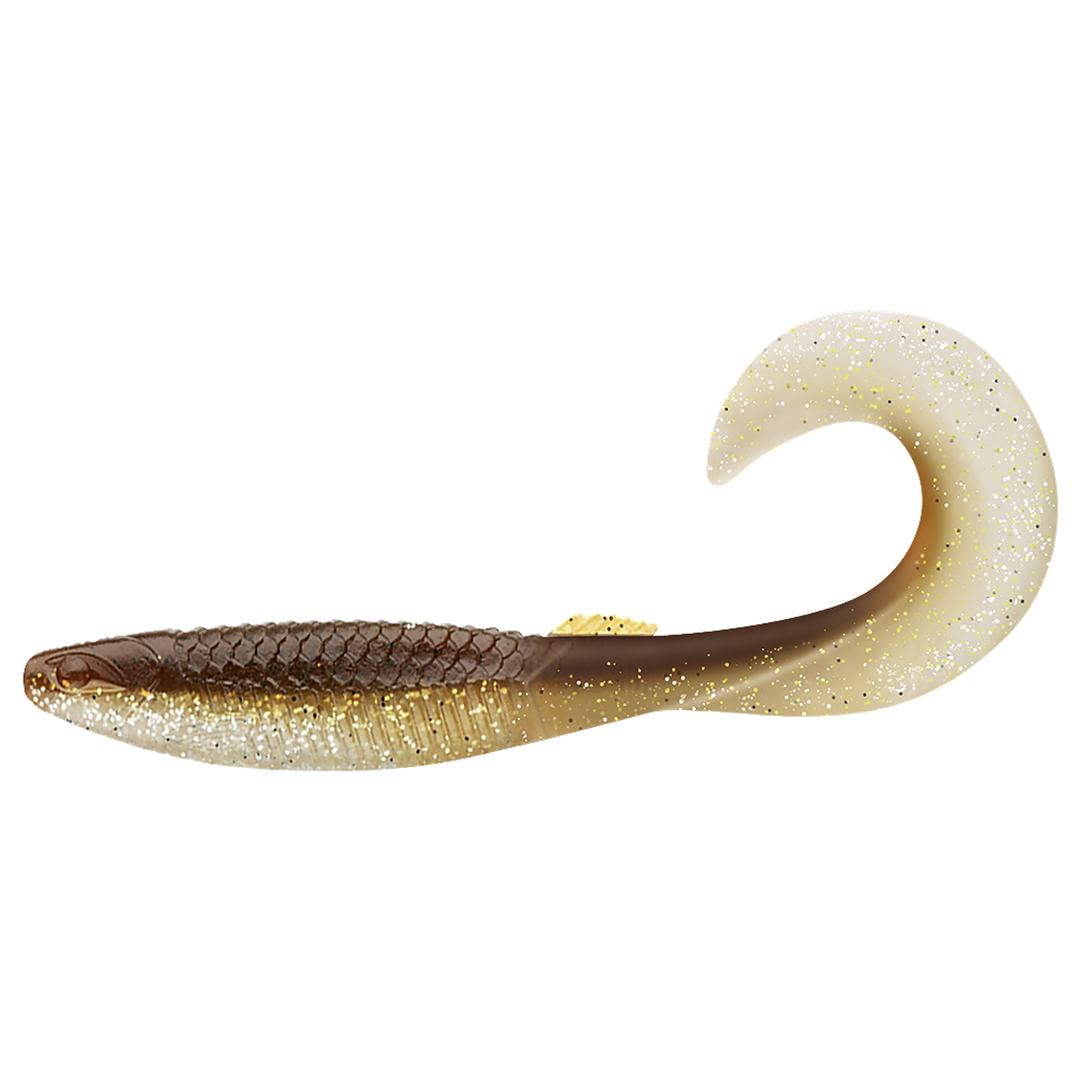 Rapala Crushcity The Curl Jigi 4" Brown Silver sivulta, pää vasemmalla
