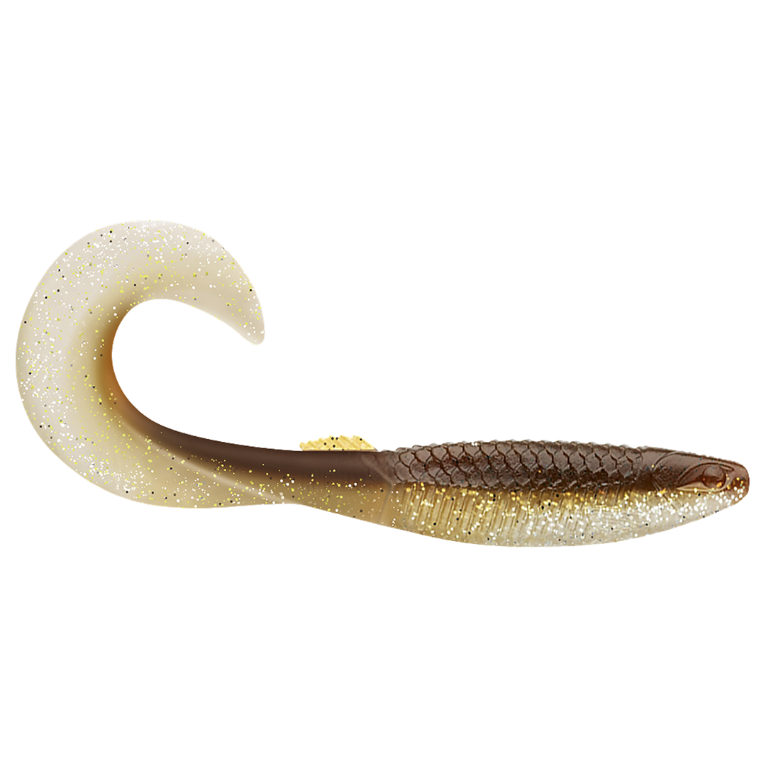Rapala Crushcity The Curl Jigi 4" Brown Silver sivulta, pää oikealla