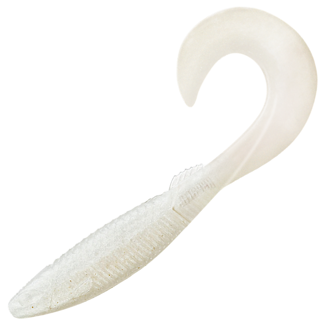 Rapala Crushcity The Curl Jigi 4", väri Pearl White: helmenvalkoinen runko ja pyrstö