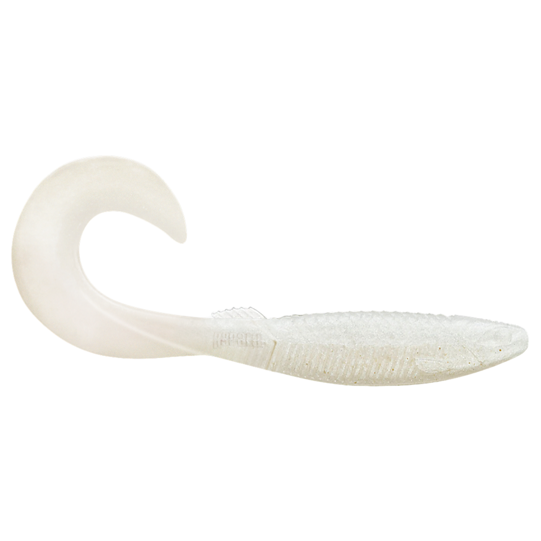 Rapala Crushcity The Curl Jigi 4" Pearl White sivulta, pää oikealla