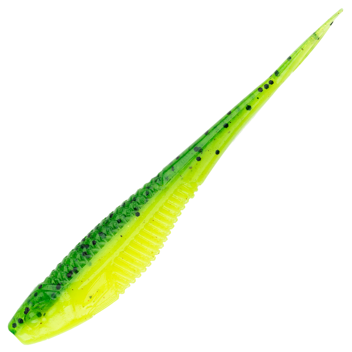 Rapala Crushcity The Jerk Jigi 3.75", väri Budgie: vihreä selkä, keltainen vatsa ja mustat pilkut