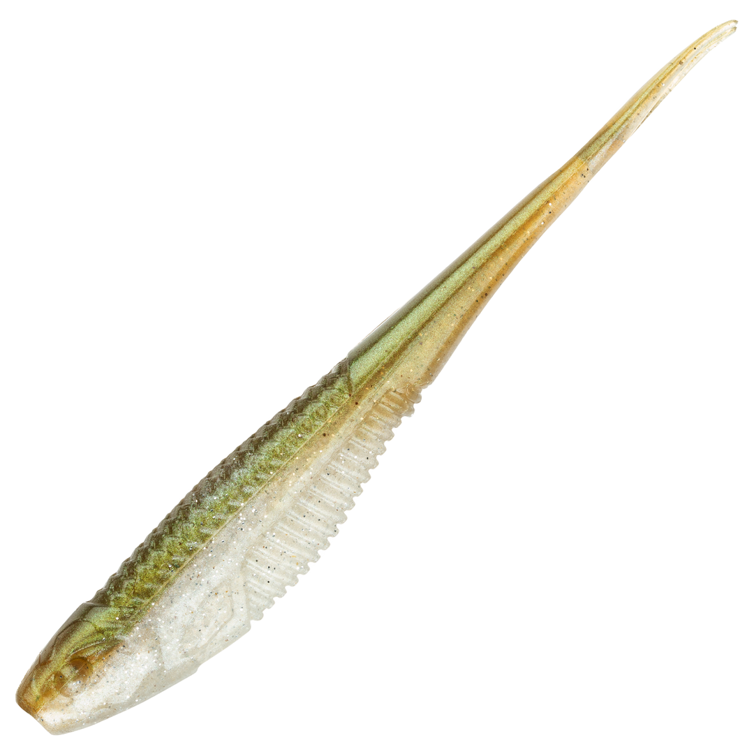 Rapala Crushcity The Jerk Jigi 3.75", väri Glow Shad: oliivinvihreä selkä ja vaalea kylki