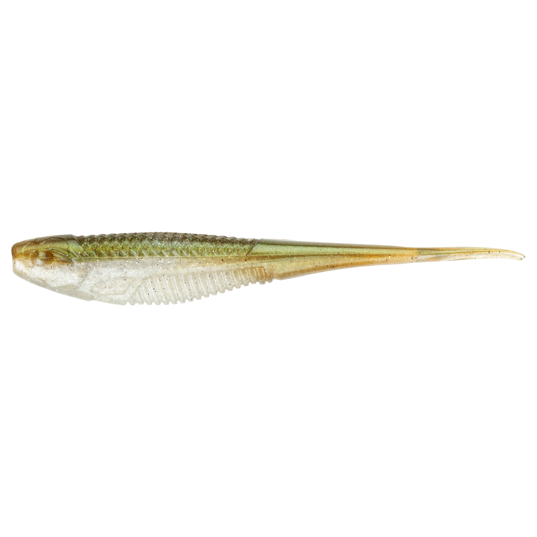 Rapala Crushcity The Jerk Jigi 3.75" Glow Shad sivulta, pää vasemmalla