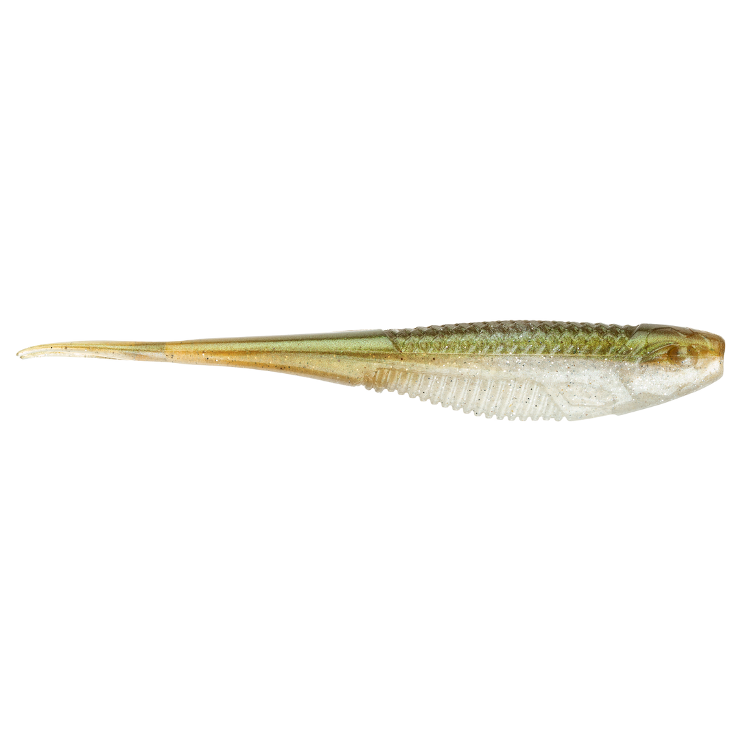 Rapala Crushcity The Jerk Jigi 3.75" Glow Shad sivulta, pää oikealla