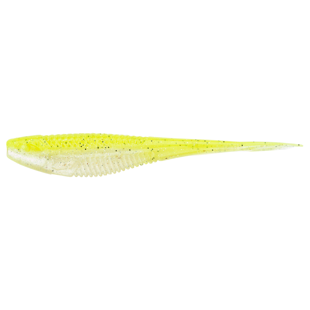 Rapala Crushcity The Jerk Jigi 3.75" Neon Pearl sivulta, pää vasemmalla