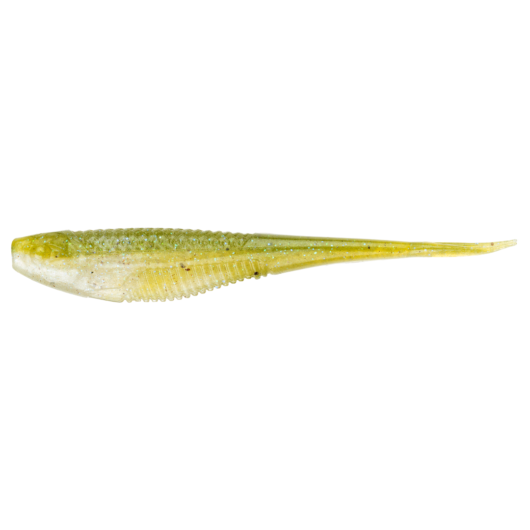 Rapala Crushcity The Jerk Jigi 3.75" Pearl Watermelon sivulta, pää vasemmalla