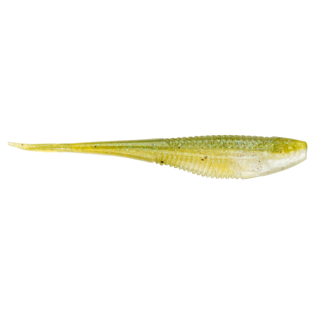 Rapala Crushcity The Jerk Jigi 3.75" Pearl Watermelon sivulta, pää oikealla