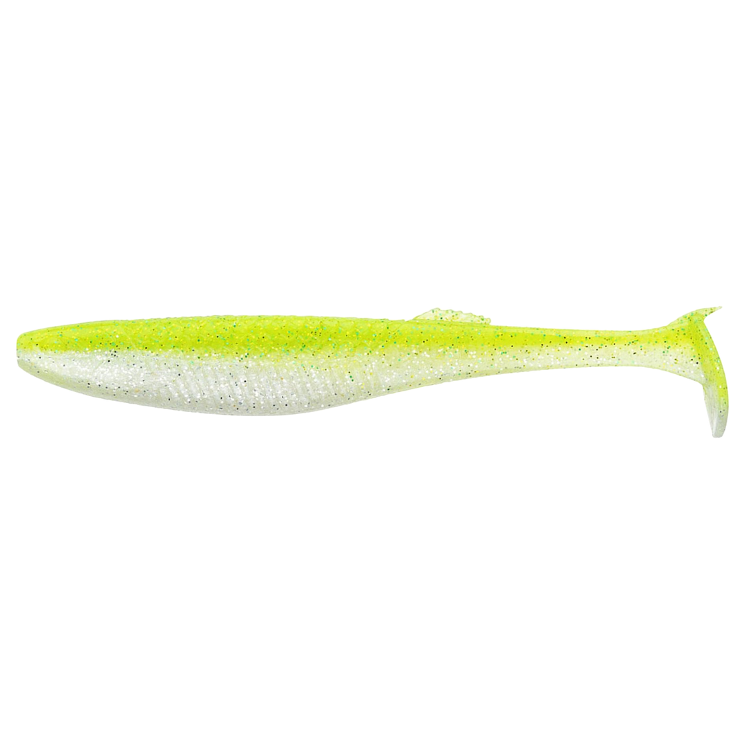 Rapala Crushcity The Kickman Jigi 3" Chart White Flash sivulta, pää vasemmalla