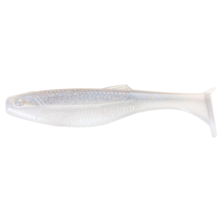 Rapala Crushcity The Mayor Jigi 4" Albino Shad sivulta, pää vasemmalla