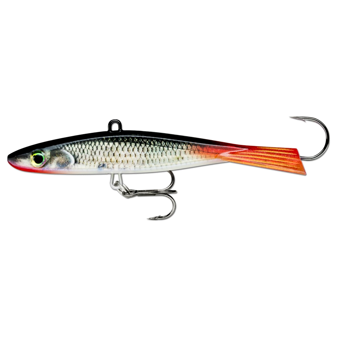 Rapala Jigging Shadow Rap kevennetty tasapainopilkki 90mm 17g ROL sivulta, pää vasemmalla