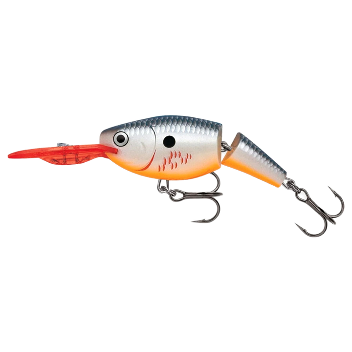 Rapala Jointed Shad Rap Vaappu 5cm 8g Bleeding Original Shad sivulta, pää vasemmalla