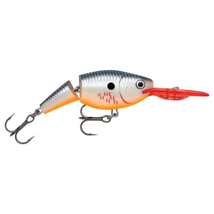 Rapala Jointed Shad Rap Vaappu 5cm 8g Bleeding Original Shad sivulta, pää oikealla