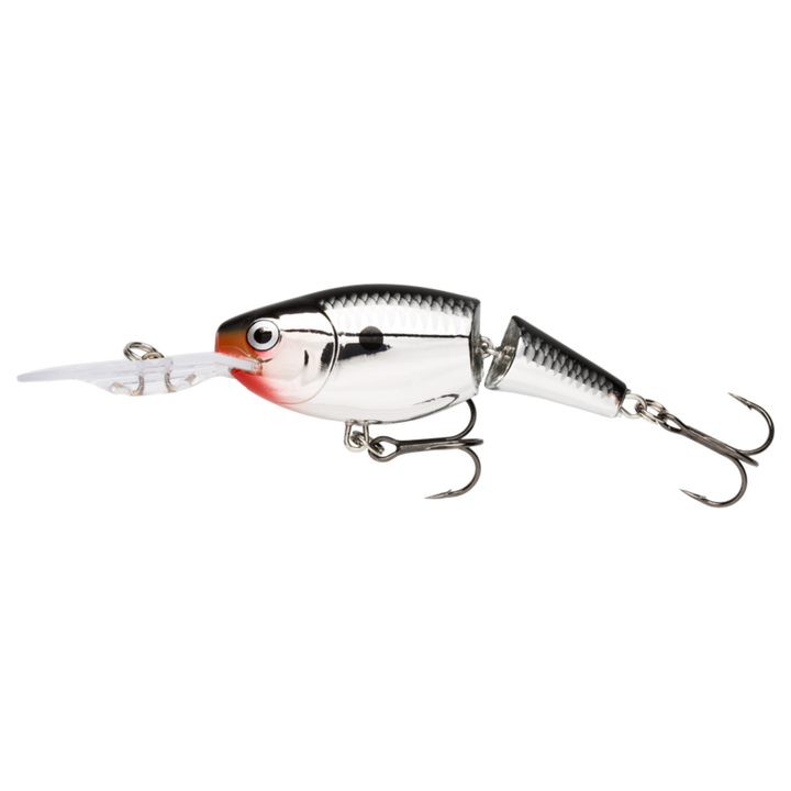 Rapala Jointed Shad Rap Vaappu 5cm 8g Chrome sivulta, pää vasemmalla