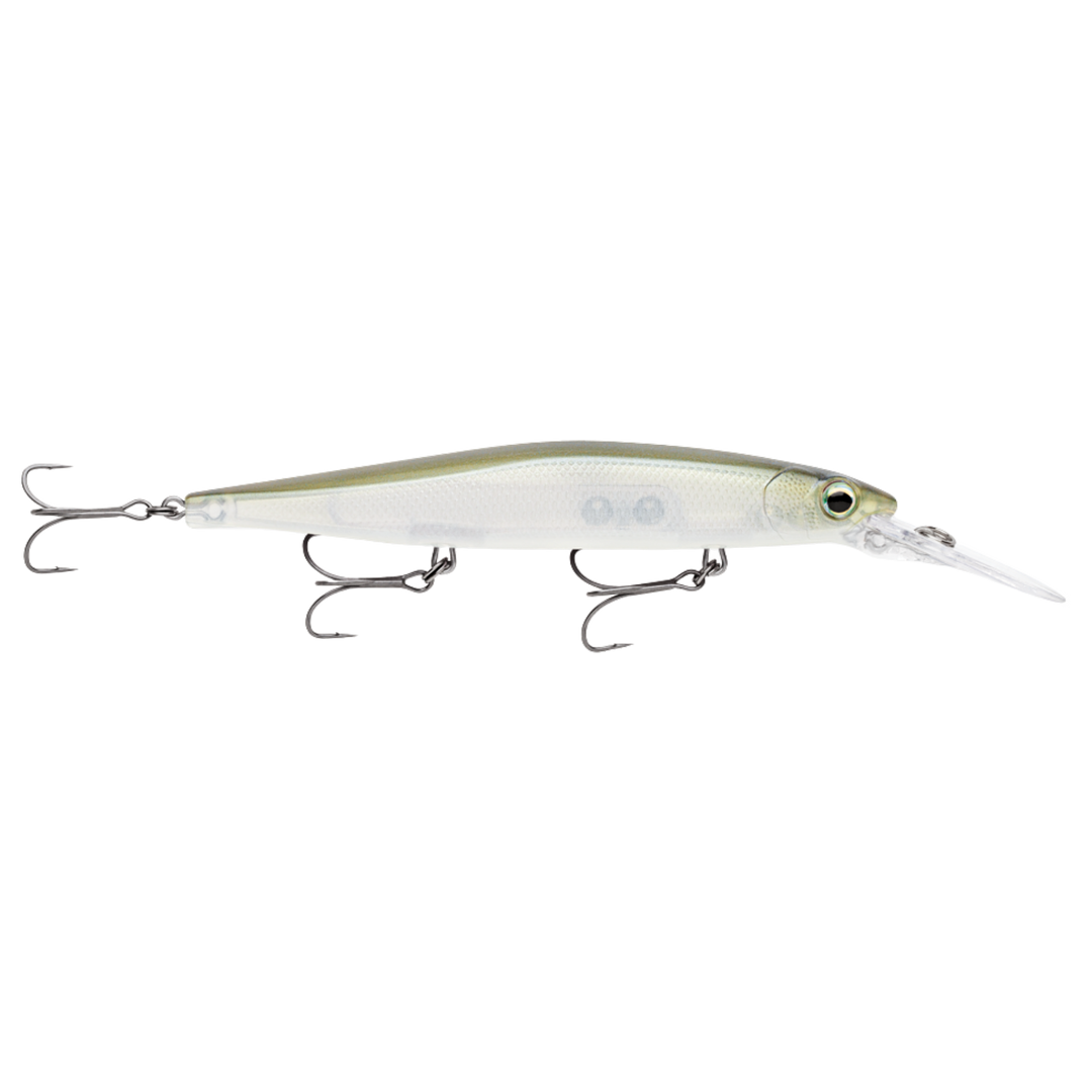 Rapala Precision Xtreme Deep Mavrik 11cm 15g Vaappu Ghost Shiner sivulta, pää oikealla