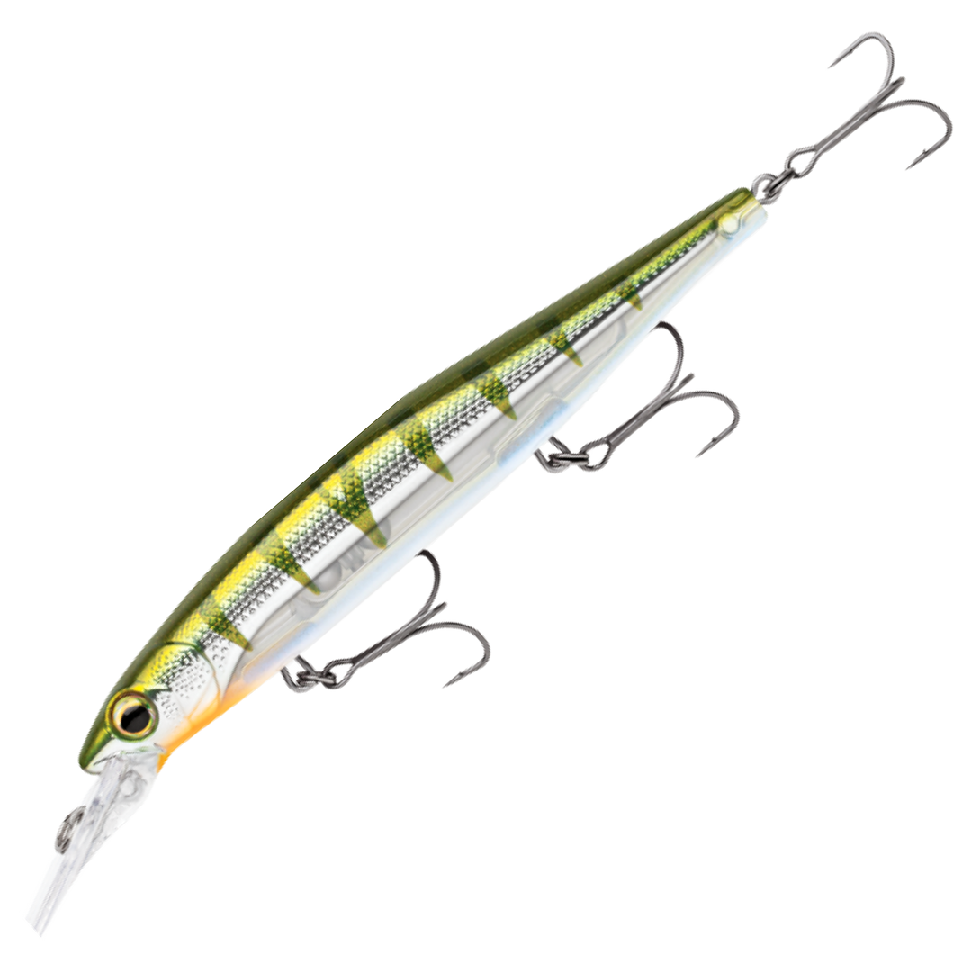 Rapala Precision Xtreme Deep Mavrik 11cm 15g Vaappu, väri Metallic Yellow Perch: vihreä selkä ja tummat poikkiraidat