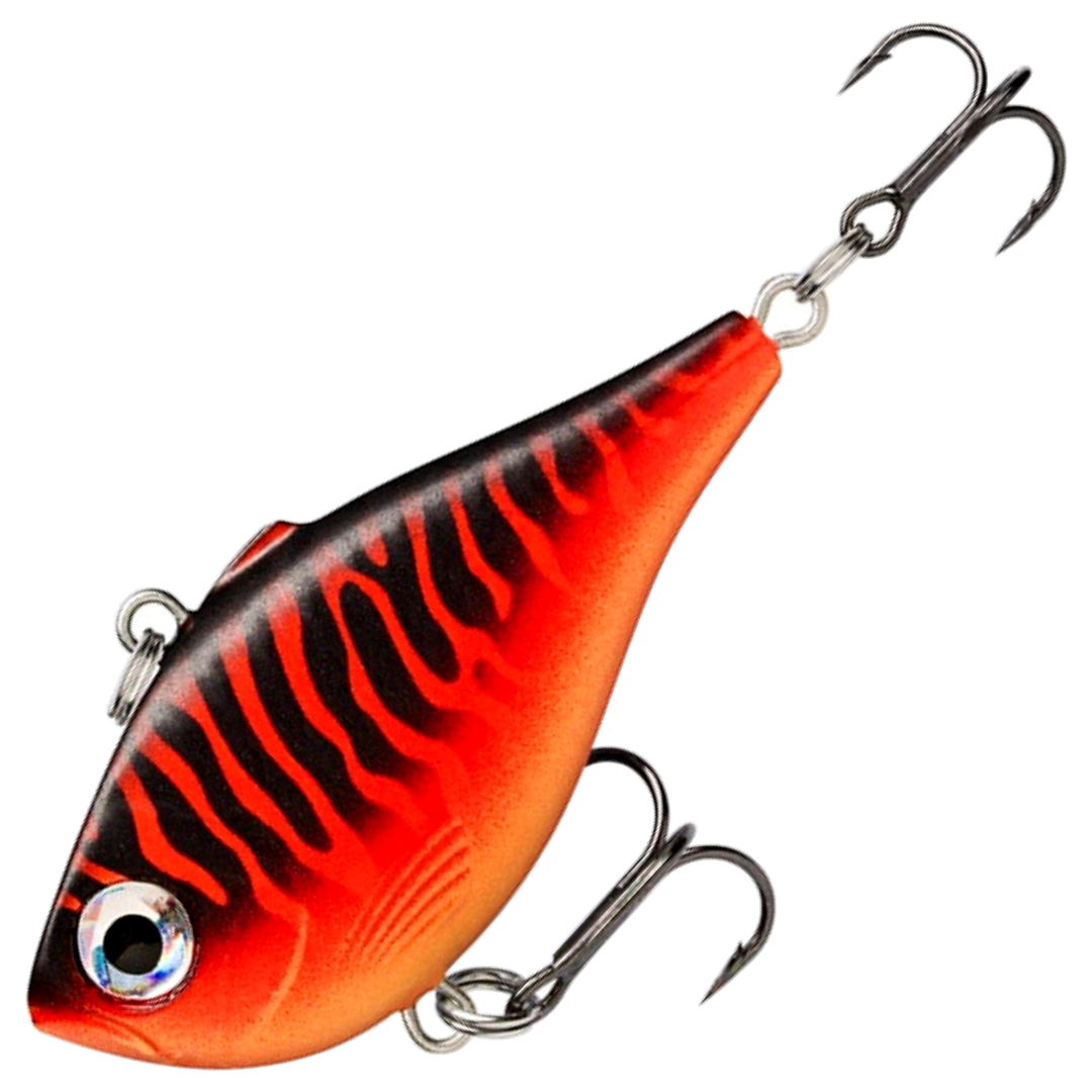 Rapala Rippin Rap Vaappu 9g 5cm, väri Matte Black Red UV: musta selkä, punaiset raidat ja oranssi kylki