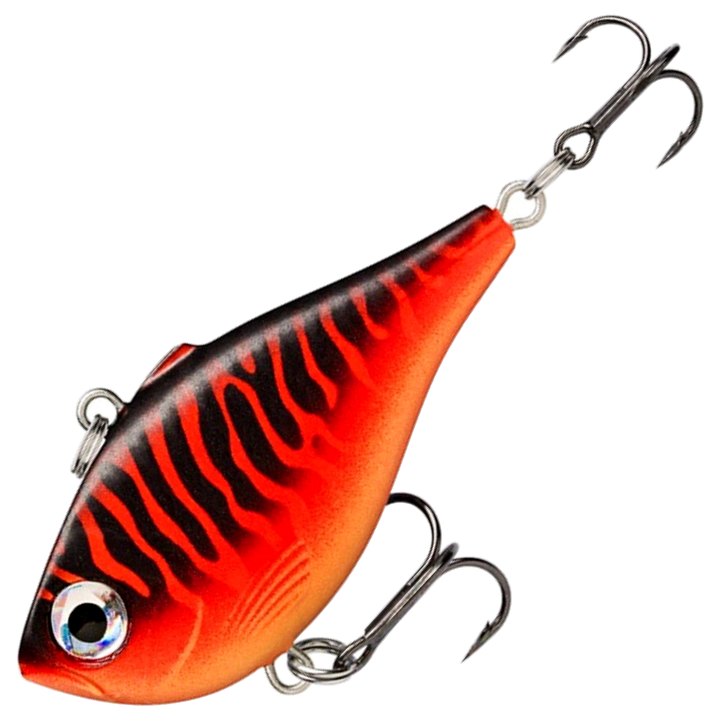 Rapala Rippin Rap Vaappu 9g 5cm, väri Matte Black Red UV: musta selkä, punaiset raidat ja oranssi kylki