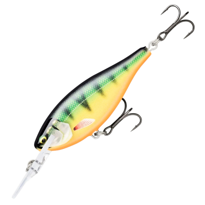Rapala Shad Rap Elite Vaappu 5.5cm 7g, väri Gilded Perch: vihreä selkä, mustat poikkiraidat ja oranssi vatsa